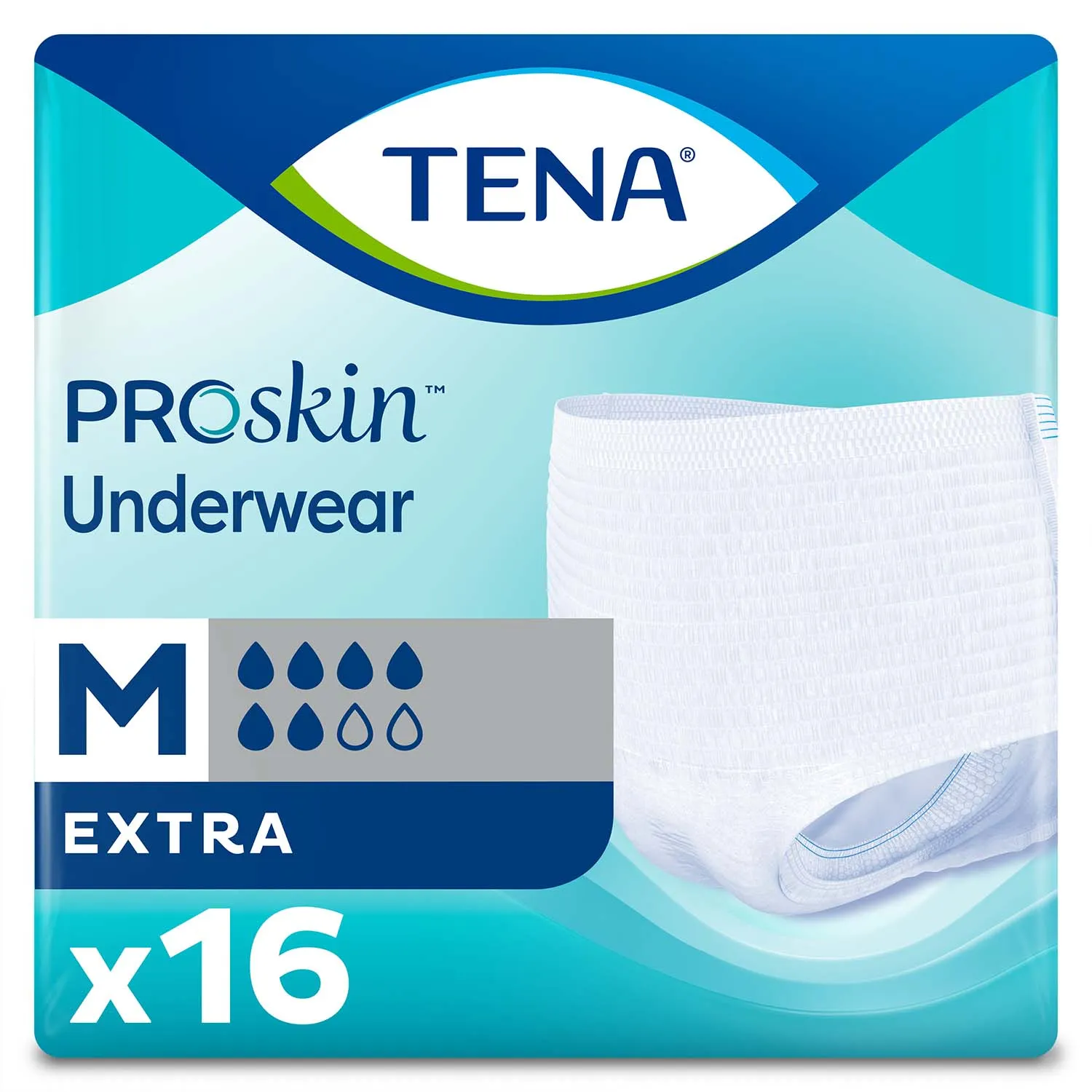 TENA ProSkin Extra Protective Incontinence Underwear 34"- 44", Moderate Absorbency, Unisex, Medium