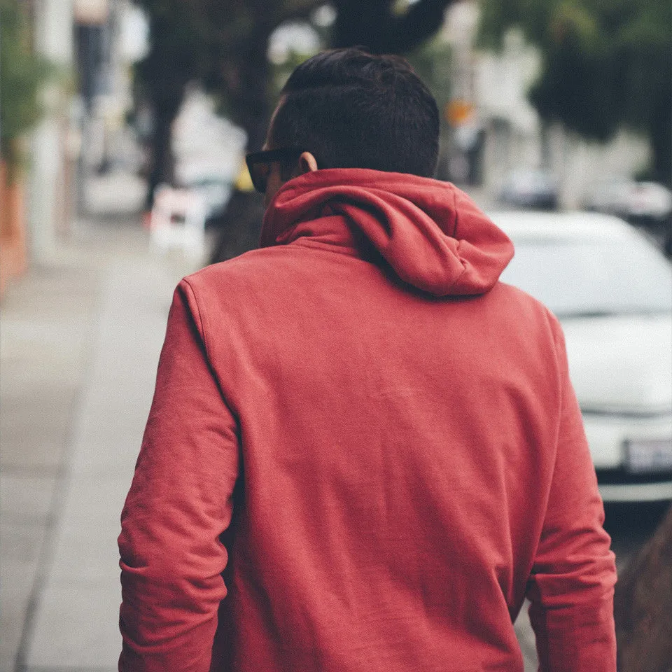 The Dusty Red 3 Button Hooded Sweatshirt