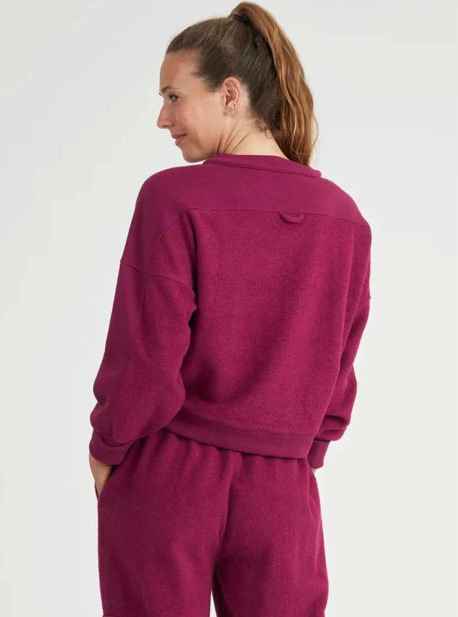 Thrive Société Women's Crew Neck Sweatshirt - Sangria Red