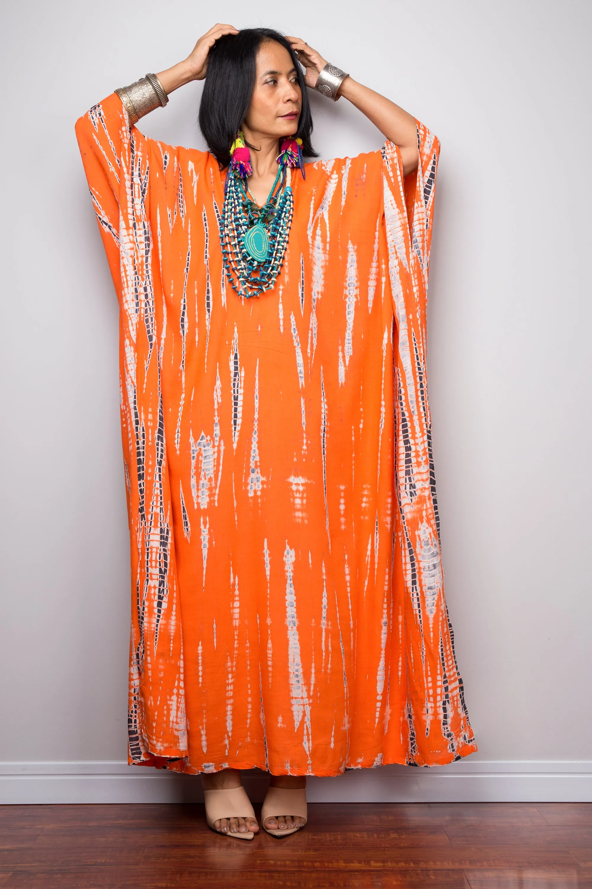 Tie dye kaftan, Beach dress, Long Maxi dress, resort Kaftan, Summer kaftan,