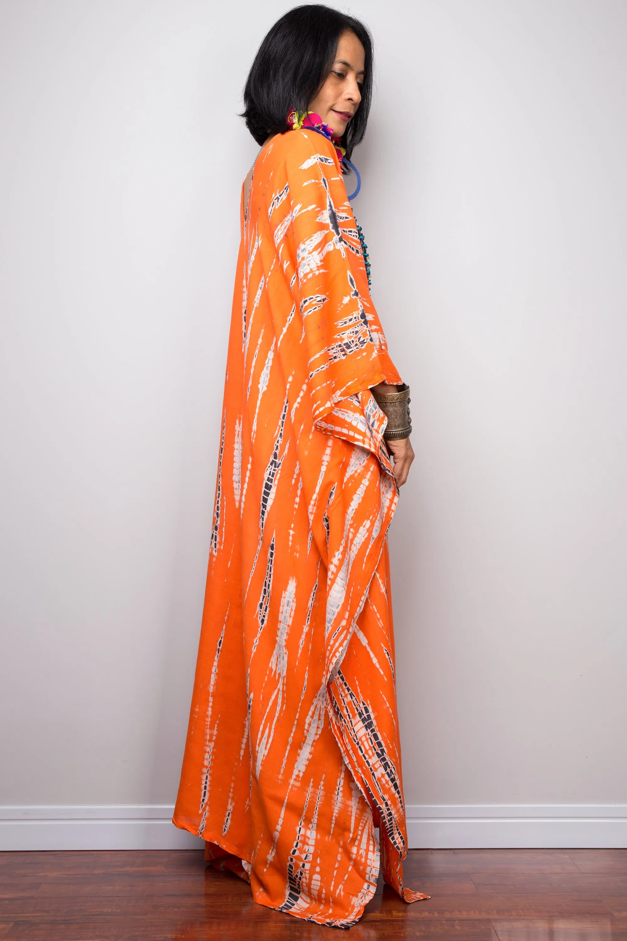 Tie dye kaftan, Beach dress, Long Maxi dress, resort Kaftan, Summer kaftan,