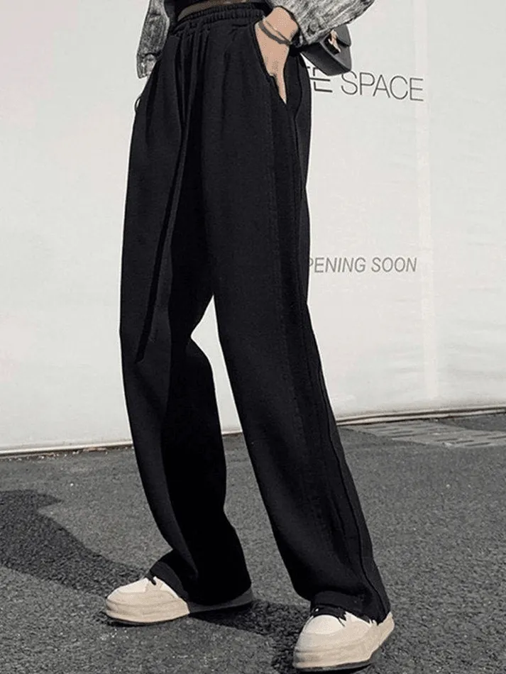 Uniwim Ankle Slit Patchwork Baggy Sweatpants