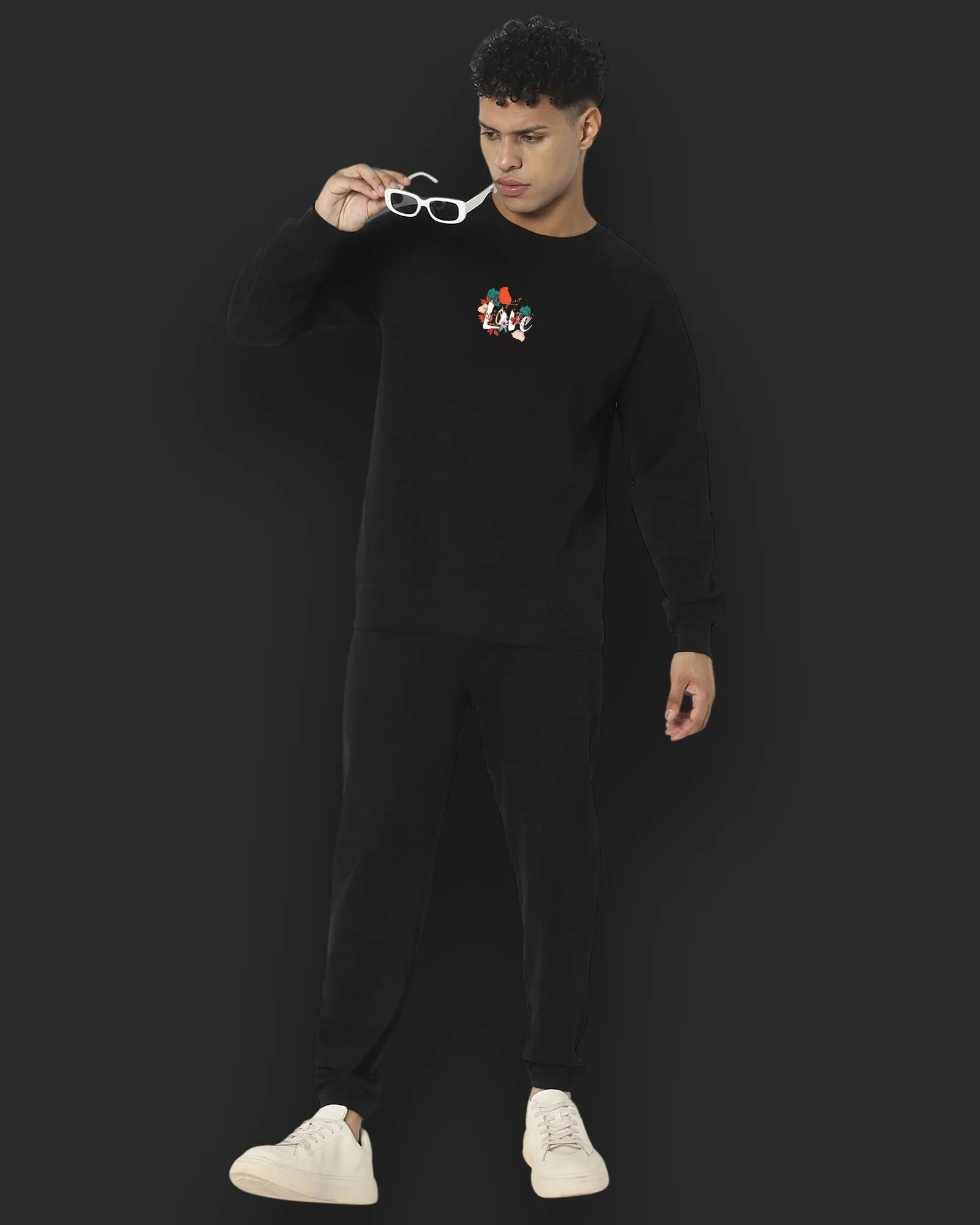 Valentine HW Crew Sweatshirt: Black