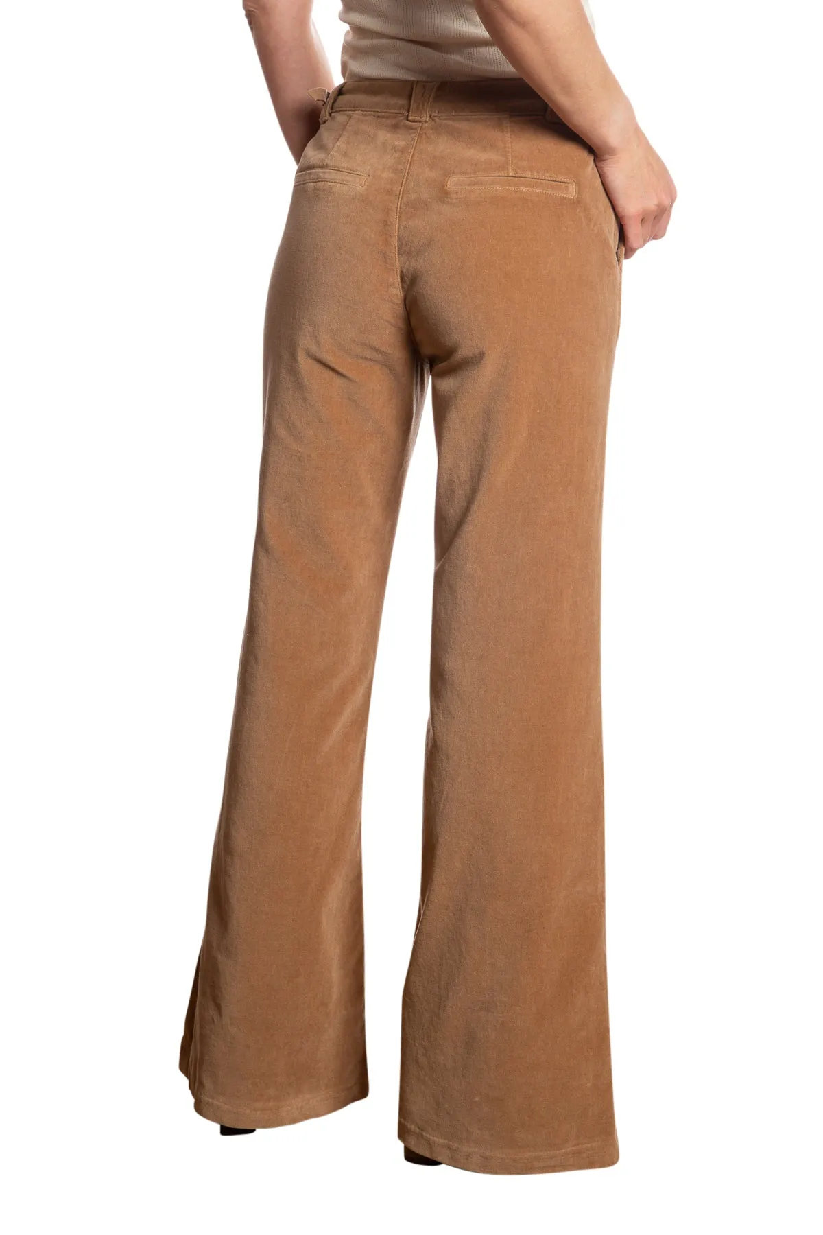 Velveteen Flare leg pants in Camel