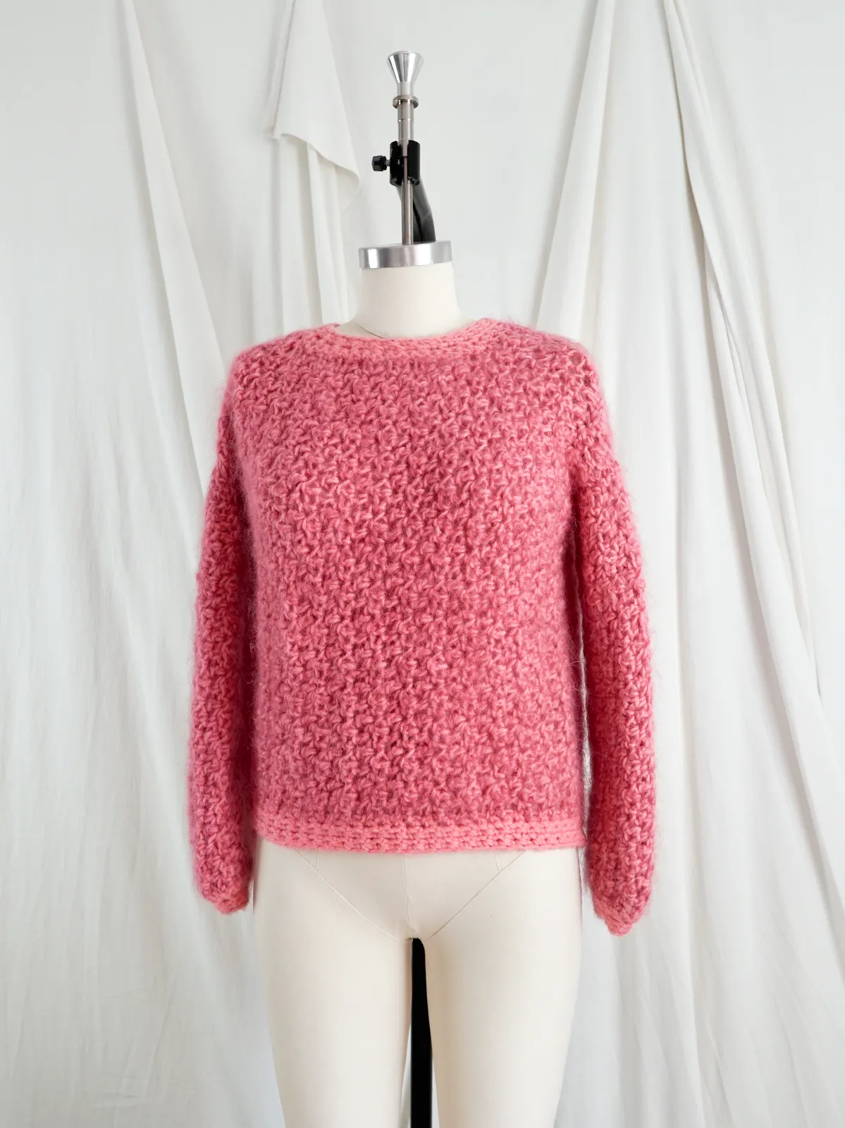 Vinage Handknit Pink Mohair Sweater