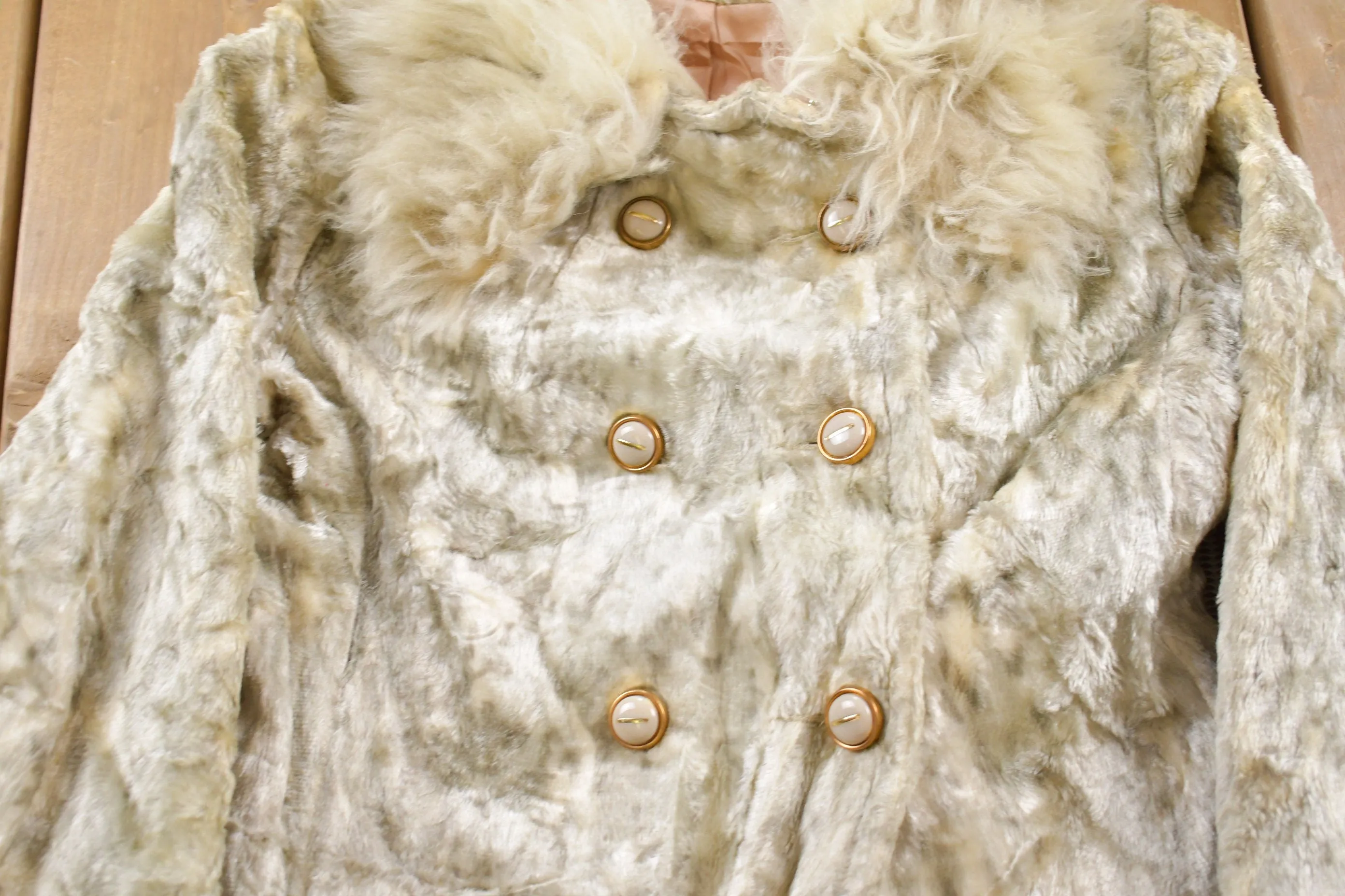 Vintage 1960s Double Breasted Fur Coat