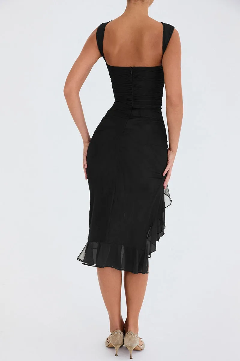 Weller Ruffle Ruched Midi Dress