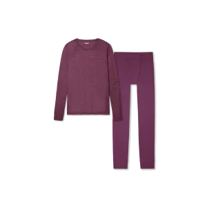 Women's Merino Long Sleeve T-Shirt & Cotton Modal Long Underwear 2-Pack