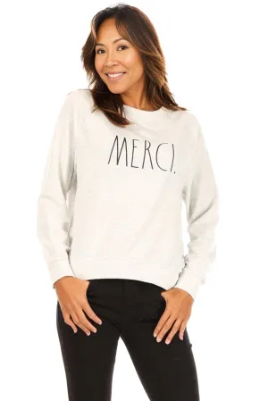 Women's "MERCI" Long Sleeve Studio Raglan Sweatshirt